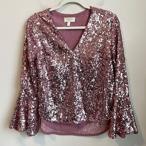 Moulinette Soeurs V-neck Sequined Blouse 0